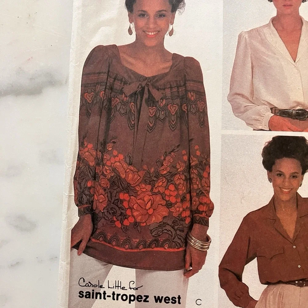 Vintage 1981 McCall's Pattern 7769 Women's Blouses‎ Carol Little Size 14 Uncut